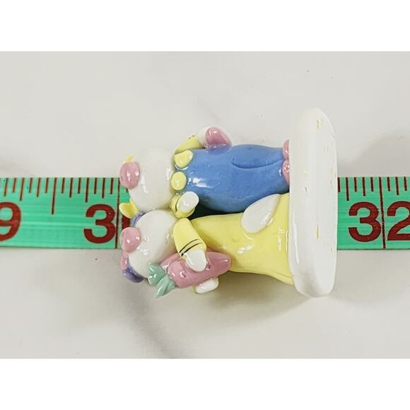 Mini Pig Piglet Piggy Cute Couple w/ Carrots 1 1/2" Pottery Figurine 90s Vintage - Picture 13 of 13